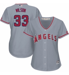 Women's Majestic Los Angeles Angels of Anaheim #33 CJ Wilson Authentic Grey Road Cool Base MLB Jersey