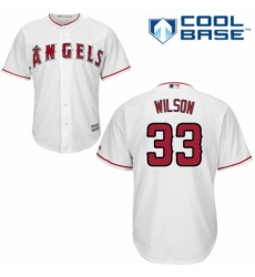 Youth Majestic Los Angeles Angels of Anaheim #33 CJ Wilson Authentic White Home Cool Base MLB Jersey
