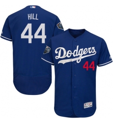 Men's Majestic Los Angeles Dodgers #44 Rich Hill Royal Blue Alternate Flex Base Authentic Collection 2018 World Series MLB Jersey