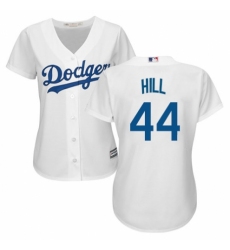 Women's Majestic Los Angeles Dodgers #44 Rich Hill Authentic White Home Cool Base MLB Jersey