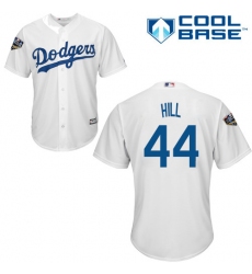 Youth Majestic Los Angeles Dodgers #44 Rich Hill Authentic White Home Cool Base 2018 World Series MLB Jersey