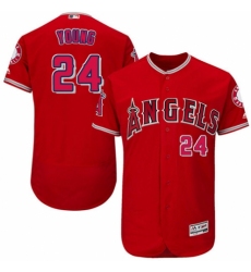 Men's Majestic Los Angeles Angels of Anaheim #24 Chris Young Red Alternate Flex Base Authentic Collection MLB Jersey
