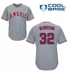 Men's Majestic Los Angeles Angels of Anaheim #32 Cam Bedrosian Replica Grey Road Cool Base MLB Jersey