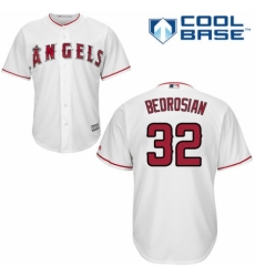 Men's Majestic Los Angeles Angels of Anaheim #32 Cam Bedrosian Replica White Home Cool Base MLB Jersey