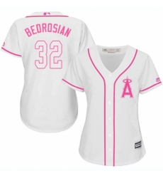 Women's Majestic Los Angeles Angels of Anaheim #32 Cam Bedrosian Replica White Fashion Cool Base MLB Jersey