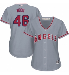 Women's Majestic Los Angeles Angels of Anaheim #46 Blake Wood Authentic Grey Road Cool Base MLB Jersey