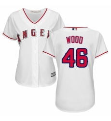 Women's Majestic Los Angeles Angels of Anaheim #46 Blake Wood Authentic White Home Cool Base MLB Jersey