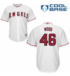 Youth Majestic Los Angeles Angels of Anaheim #46 Blake Wood Authentic White Home Cool Base MLB Jersey