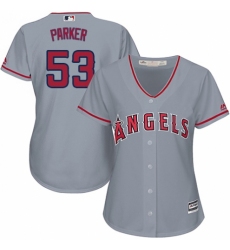 Women's Majestic Los Angeles Angels of Anaheim #53 Blake Parker Authentic Grey Road Cool Base MLB Jersey