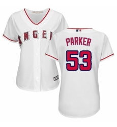 Women's Majestic Los Angeles Angels of Anaheim #53 Blake Parker Authentic White Home Cool Base MLB Jersey