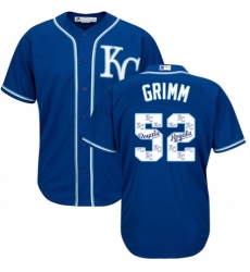 Men's Majestic Kansas City Royals #52 Justin Grimm Blue Authentic Blue Team Logo Fashion Cool Base MLB Jersey