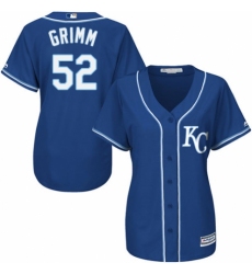 Women's Majestic Kansas City Royals #52 Justin Grimm Authentic Blue Alternate 2 Cool Base MLB Jersey