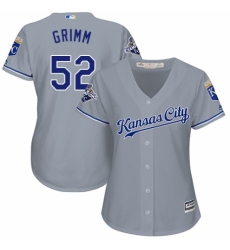 Women's Majestic Kansas City Royals #52 Justin Grimm Authentic Grey Road Cool Base MLB Jersey