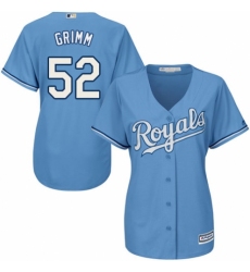 Women's Majestic Kansas City Royals #52 Justin Grimm Replica Light Blue Alternate 1 Cool Base MLB Jersey