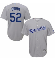 Youth Majestic Kansas City Royals #52 Justin Grimm Authentic Grey Road Cool Base MLB Jersey
