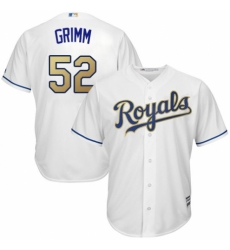 Youth Majestic Kansas City Royals #52 Justin Grimm Replica White Home Cool Base MLB Jersey