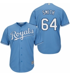 Youth Majestic Kansas City Royals #64 Burch Smith Replica Light Blue Alternate 1 Cool Base MLB Jersey