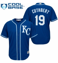 Youth Majestic Kansas City Royals #19 Cheslor Cuthbert Authentic Blue Alternate 2 Cool Base MLB Jersey