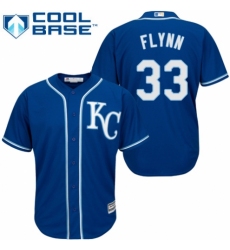 Youth Majestic Kansas City Royals #33 Brian Flynn Authentic Blue Alternate 2 Cool Base MLB Jersey