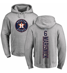 MLB Nike Houston Astros #6 Jake Marisnick Ash Backer Pullover Hoodie