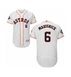 Men's Houston Astros #6 Jake Marisnick White Home Flex Base Authentic Collection 2019 World Series Bound Baseball Jersey
