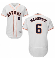 Men's Majestic Houston Astros #6 Jake Marisnick White Home Flex Base Authentic Collection MLB Jersey