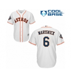 Youth Houston Astros #6 Jake Marisnick Authentic White Home Cool Base 2019 World Series Bound Baseball Jersey
