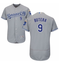 Men's Majestic Kansas City Royals #9 Drew Butera Grey Road Flex Base Authentic Collection MLB Jersey