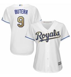 Women's Majestic Kansas City Royals #9 Drew Butera Authentic White Home Cool Base MLB Jersey