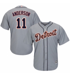 Men's Majestic Detroit Tigers #11 Sparky Anderson Replica Grey Road Cool Base MLB Jersey