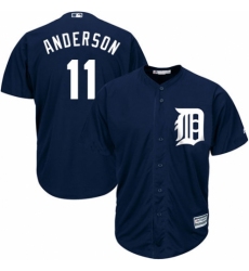 Men's Majestic Detroit Tigers #11 Sparky Anderson Replica Navy Blue Alternate Cool Base MLB Jersey