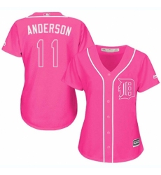 Women's Majestic Detroit Tigers #11 Sparky Anderson Authentic Pink Fashion Cool Base MLB Jersey