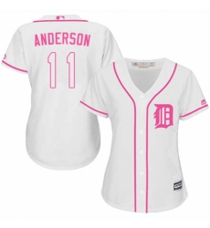 Women's Majestic Detroit Tigers #11 Sparky Anderson Replica White Fashion Cool Base MLB Jersey
