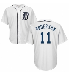 Youth Majestic Detroit Tigers #11 Sparky Anderson Replica White Home Cool Base MLB Jersey