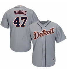 Men's Majestic Detroit Tigers #47 Jack Morris Replica Grey Road Cool Base MLB Jersey