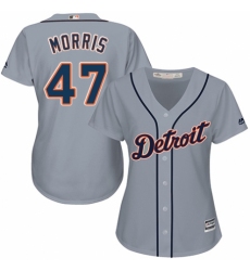 Women's Majestic Detroit Tigers #47 Jack Morris Authentic Grey Road Cool Base MLB Jersey