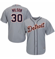 Men's Majestic Detroit Tigers #30 Alex Wilson Replica Grey Road Cool Base MLB Jersey
