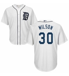 Youth Majestic Detroit Tigers #30 Alex Wilson Authentic White Home Cool Base MLB Jersey