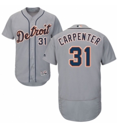 Men's Majestic Detroit Tigers #31 Ryan Carpenter Grey Road Flex Base Authentic Collection MLB Jersey