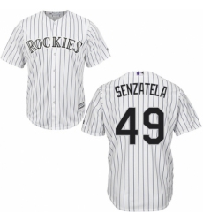 Youth Majestic Colorado Rockies #49 Antonio Senzatela Authentic White Home Cool Base MLB Jersey