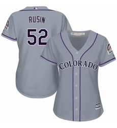 Women's Majestic Colorado Rockies #52 Chris Rusin Authentic Grey Road Cool Base MLB Jersey