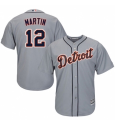 Youth Majestic Detroit Tigers #12 Leonys Martin Authentic Grey Road Cool Base MLB Jersey