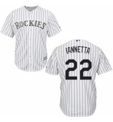 Men's Majestic Colorado Rockies #22 Chris Iannetta Replica White Home Cool Base MLB Jersey