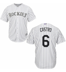 Men's Majestic Colorado Rockies #6 Daniel Castro Replica White Home Cool Base MLB Jersey