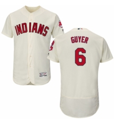 Men's Majestic Cleveland Indians #6 Brandon Guyer Cream Alternate Flex Base Authentic Collection MLB Jersey