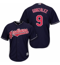 Men's Majestic Cleveland Indians #9 Erik Gonzalez Replica Navy Blue Alternate 1 Cool Base MLB Jersey