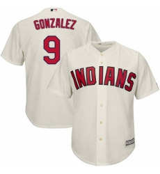 Youth Majestic Cleveland Indians #9 Erik Gonzalez Authentic Cream Alternate 2 Cool Base MLB Jersey