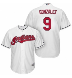 Youth Majestic Cleveland Indians #9 Erik Gonzalez Replica White Home Cool Base MLB Jersey