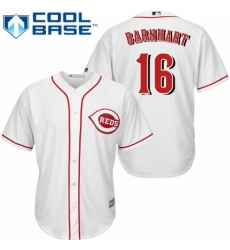 Men's Majestic Cincinnati Reds #16 Tucker Barnhart Replica White Home Cool Base MLB Jersey
