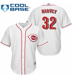 Men's Majestic Cincinnati Reds #32 Matt Harvey Replica White Home Cool Base MLB Jersey